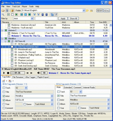 Screenshot of the application Ultra Tag Editor - #1