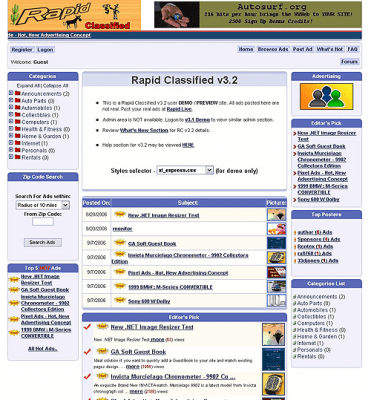 Screenshot of the application Bulletin Board - Rapid Classified v3.1RU - #2