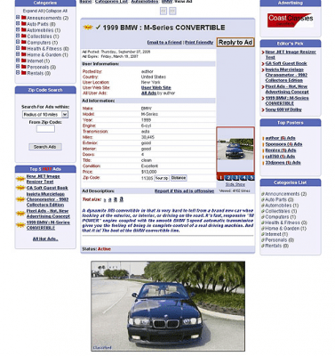 Screenshot of the application Bulletin Board - Rapid Classified v3.1RU - #3