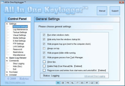 Screenshot of the application All In One Keylogger - #1