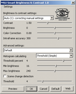 Screenshot of the application MSU Smart Brightness & Contrast - #1