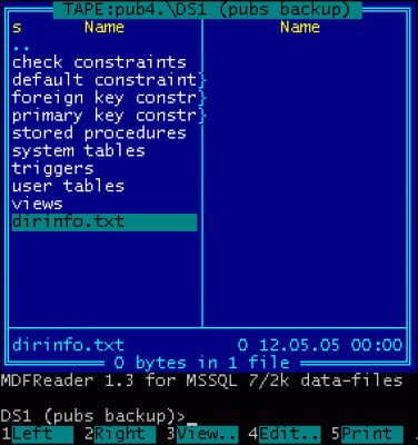 Screenshot of the application MDF Reader for MS-SQL 7/2k - #7