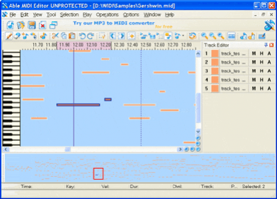 Screenshot of the application Able MIDI Editor - #1