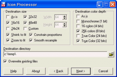 Screenshot of the application Icon Processor - #1