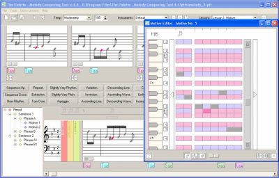 Screenshot of the application The Palette - Melody Composing Tool - #1