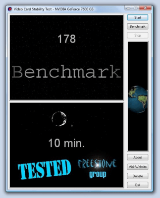 Screenshot of the application Video Card Stability Test - #1