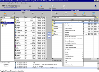 Screenshot of the application FTP Commander Deluxe - #1