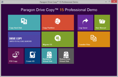 Screenshot of the application Paragon Drive Copy 15 Professional - #1