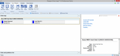 Screenshot of the application Paragon Drive Copy 15 Professional - #3
