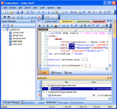 Screenshot of the application CodeLobster PHP Edition - #1