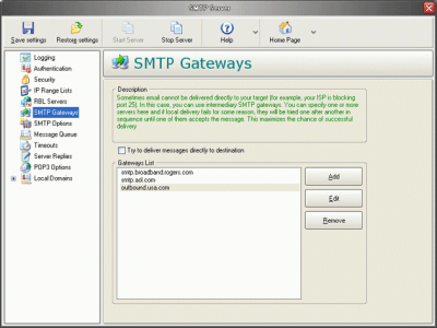 Screenshot of the application Personal Mail Server Pro - #1