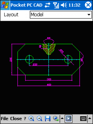 Screenshot of the application Pocket PC CAD (DWG/DXF/PLT) Viewer - #1