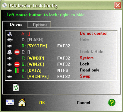 Screenshot of the application DVD Device Lock - #1