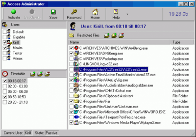 Screenshot of the application Access Administrator - #1