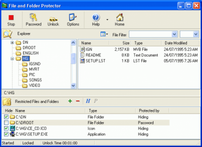 Screenshot of the application File & Folder Protector - #1