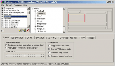 Screenshot of the application VBto Converter 2.32 - #1