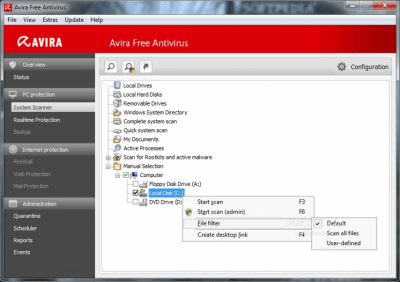 Screenshot of the application Avira Free Antivirus - #3