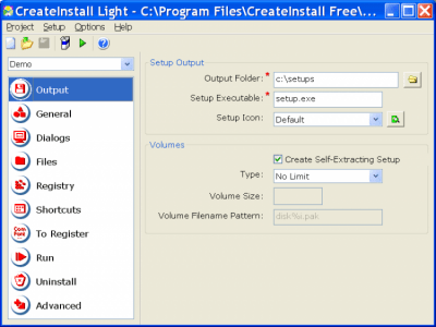 Screenshot of the application CreateInstall Light - #1