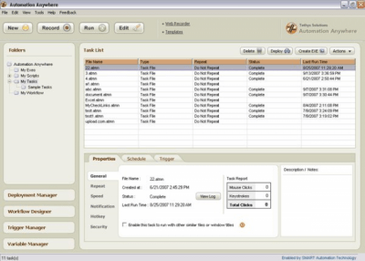 Screenshot of the application Automation Anywhere - #1