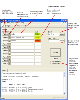 Screenshot of the application Poker Stove - #1