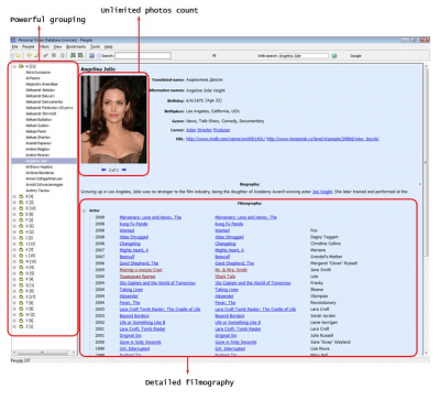 Screenshot of the application Personal Video Database - #4