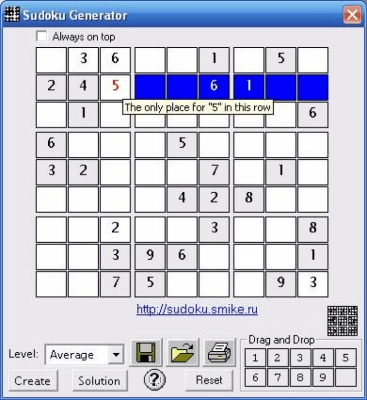 Screenshot of the application Sudoku generator - #1