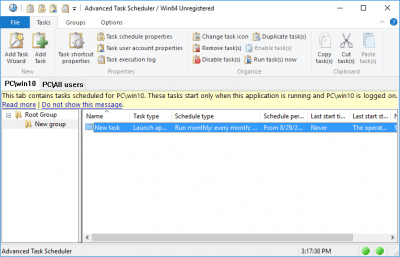 Screenshot of the application Advanced Task Scheduler - #1