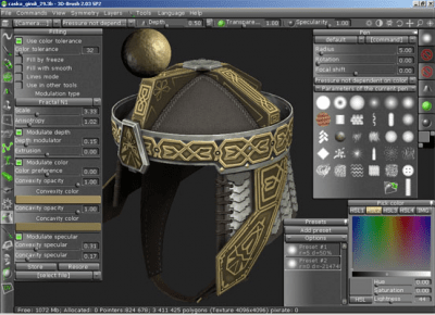 Screenshot of the application 3D-Coat (3D-Brush) - #1