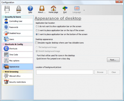 Screenshot of the application Public Kiosk Software - #1