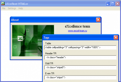 Screenshot of the application eXcellent HTMLer - #1