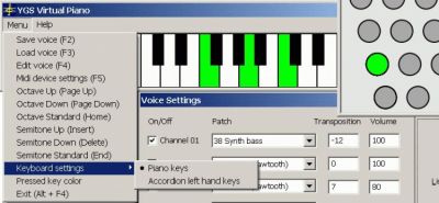 Screenshot of the application YGS Virtual Piano - #1