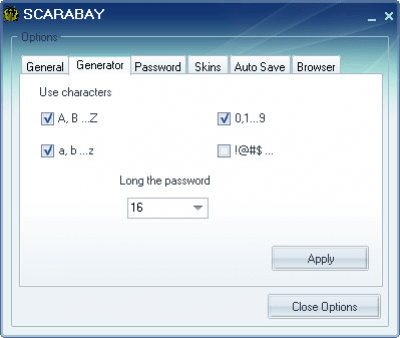 Screenshot of the application SCARABAY - #2