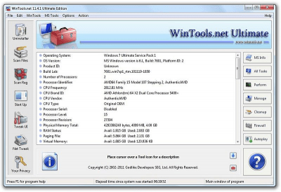 Screenshot of the application WinTools.net Ultimate - #1