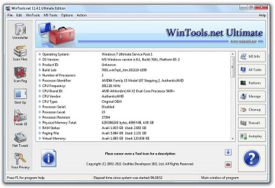 Screenshot of the application WinTools.net Ultimate - #2