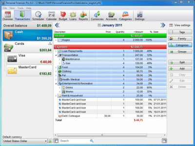 Screenshot of the application Personal Finances Pro - #1