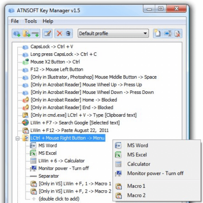 Screenshot of the application Key Manager - #1