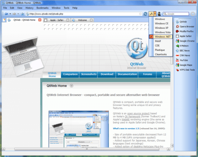 Screenshot of the application QtWeb Internet Browser - #1