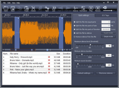 Screenshot of the application X-Wave MP3 Cutter Joiner - #1