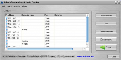 Screenshot of the application AdminDeviceLan - #4