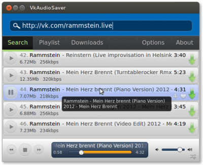 Screenshot of the application VkAudioSaver - #2