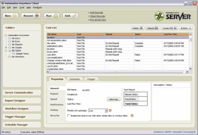 Screenshot of the application Automation Anywhere Server - #1