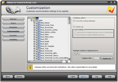 Screenshot of the application DBSync for Firebird and MS SQL - #1