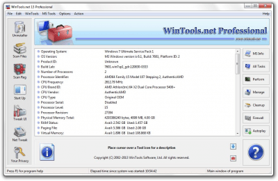 Screenshot of the application WinTools.net Professional - #1