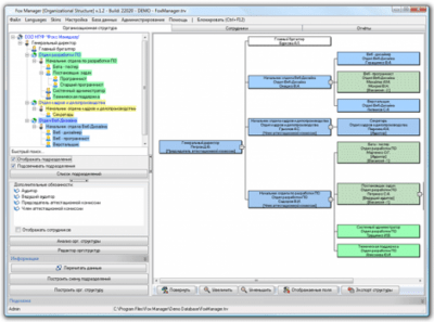 Screenshot of the application Fox Manager Organizational Structure - #1