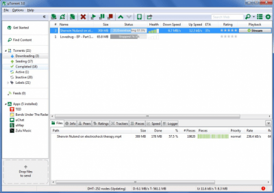 Screenshot of the application uTorrent - #1