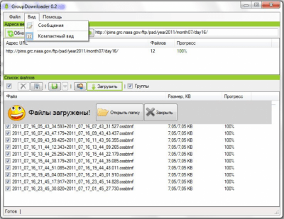 Screenshot of the application GroupDownloader - #3