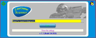 Screenshot of the application LanGameScanner - #1