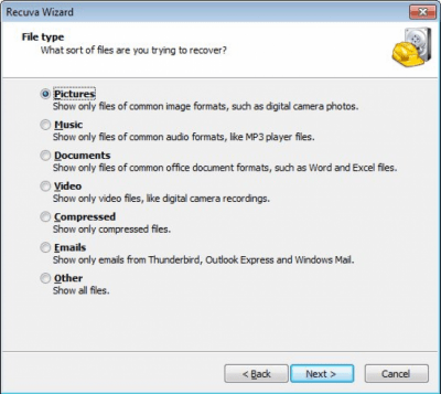 Screenshot of the application Recuva - #5