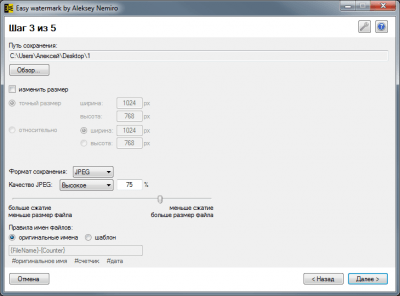 Screenshot of the application EasyWatermark - #3
