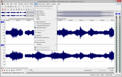 Screenshot of the application Sound Forge Pro - #1